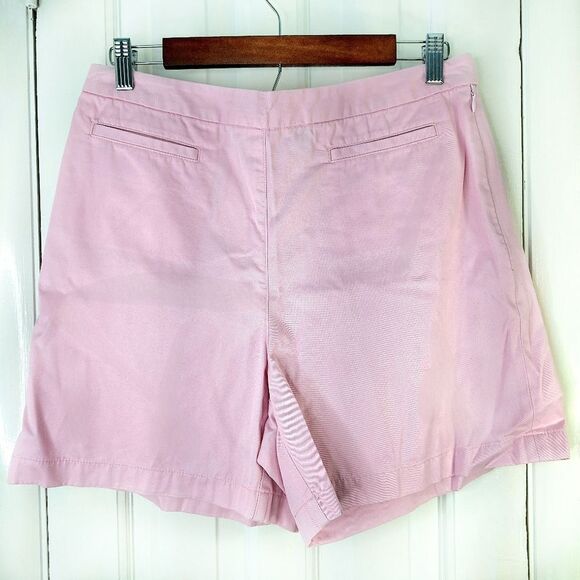Ann Taylor Pink 100% Cotton High Waisted Shorts Sz 10 - Picture 4 of 9